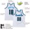 Custom White Black-Blue Authentic Throwback Basketball Jersey