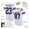 White0615-1 Custom White Navy-Scarlet Mesh Authentic Football Jersey