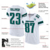 Custom White Midnight Green-Black Mesh Authentic Football Jersey