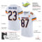White0627-1 Custom White Navy-Orange Mesh Authentic Football Jersey