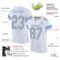 Custom White Gray-Light Blue Mesh Authentic Football Jersey