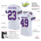 Custom White Purple-Old Gold Mesh Authentic Football Jersey