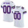 Custom White Purple-Old Gold Mesh Authentic Football Jersey