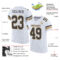 White0752-1 Custom White Steel Gray-Old Gold Mesh Authentic Football Jersey