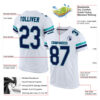 Custom White Navy-Aqua Mesh Authentic Football Jersey