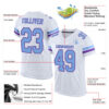 Custom White Light Blue-Purple Mesh Authentic Football Jersey