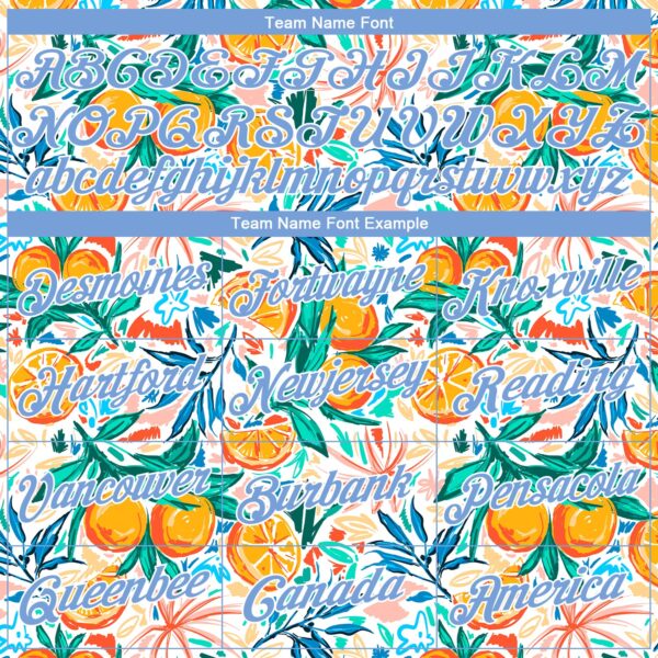 Custom White Light Blue-White 3D Pattern Design Oranges Authentic Basketball Jersey