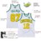 Custom White Gold-Kelly Green Authentic Throwback Basketball Jersey