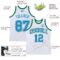 Custom White Blue-Kelly Green Authentic Throwback Basketball Jersey