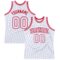 Custom White White-Red Authentic Throwback Basketball Jersey