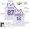 Custom White Blue-Orange Authentic Throwback Basketball Jersey