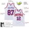Custom White Purple-Orange Authentic Throwback Basketball Jersey