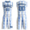Custom White Light Blue-Black Round Neck Sublimation Basketball Suit Jersey
