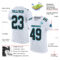 Custom White Black-Teal Mesh Authentic Football Jersey