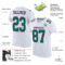 White1128-1 Custom White Kelly Green-Hot Pink Mesh Authentic Football Jersey