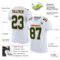 White1129-1 Custom White Green-Orange Mesh Authentic Football Jersey