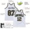 Custom White Olive-Black Authentic Throwback Basketball Jersey