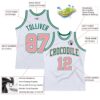 Custom White Medium Pink-Kelly Green Authentic Throwback Basketball Jersey