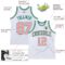 Custom White Medium Pink-Kelly Green Authentic Throwback Basketball Jersey