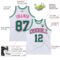 Custom White Kelly Green-Hot Pink Authentic Throwback Basketball Jersey