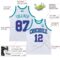Custom White Purple-Teal Authentic Throwback Basketball Jersey