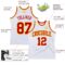 Custom White Red-Gold Authentic Throwback Basketball Jersey