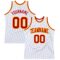 Custom White Red-Gold Authentic Throwback Basketball Jersey