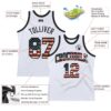 Custom White Vintage USA Flag-Black Authentic Throwback Basketball Jersey