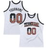 Custom White Vintage USA Flag-Black Authentic Throwback Basketball Jersey