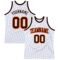 Custom White Brown-Orange Authentic Throwback Basketball Jersey