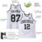 Custom White Black Pinstripe Black-Gray Authentic Basketball Jersey