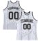 Custom White Black Pinstripe Black-Gray Authentic Basketball Jersey