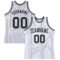 Custom White Black Pinstripe Black Authentic Basketball Jersey