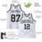 Custom White Black Pinstripe Black-Gray Authentic Basketball Jersey