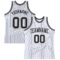 Custom White Black Pinstripe Black-Gray Authentic Basketball Jersey