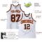 Custom White Black Pinstripe Black-Orange Authentic Basketball Jersey