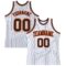Custom White Black Pinstripe Black-Orange Authentic Basketball Jersey