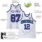 Custom White Black Pinstripe Purple-Teal Authentic Basketball Jersey