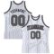 Custom White Black Pinstripe Steel Gray Authentic Basketball Jersey