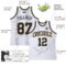 Custom White Black Pinstripe Black-Old Gold Authentic Basketball Jersey