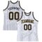 Custom White Black Pinstripe Black-Old Gold Authentic Basketball Jersey