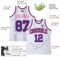 Custom White Black Pinstripe Purple-Pink Authentic Basketball Jersey
