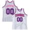 Custom White Black Pinstripe Purple-Pink Authentic Basketball Jersey