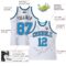 Custom White Black Pinstripe Blue-Gray Authentic Basketball Jersey