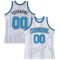 Custom White Black Pinstripe Blue-Gray Authentic Basketball Jersey