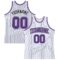 Custom White Black Pinstripe Purple-Gray Authentic Basketball Jersey