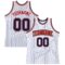 Custom White Navy Pinstripe Navy Old Gold-Red Authentic Basketball Jersey