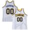 Custom White Navy Pinstripe Navy-Gold Authentic Basketball Jersey