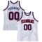 Custom White Navy Pinstripe Navy-Red Authentic Basketball Jersey