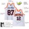 Custom White Navy Pinstripe Navy-Orange Authentic Basketball Jersey